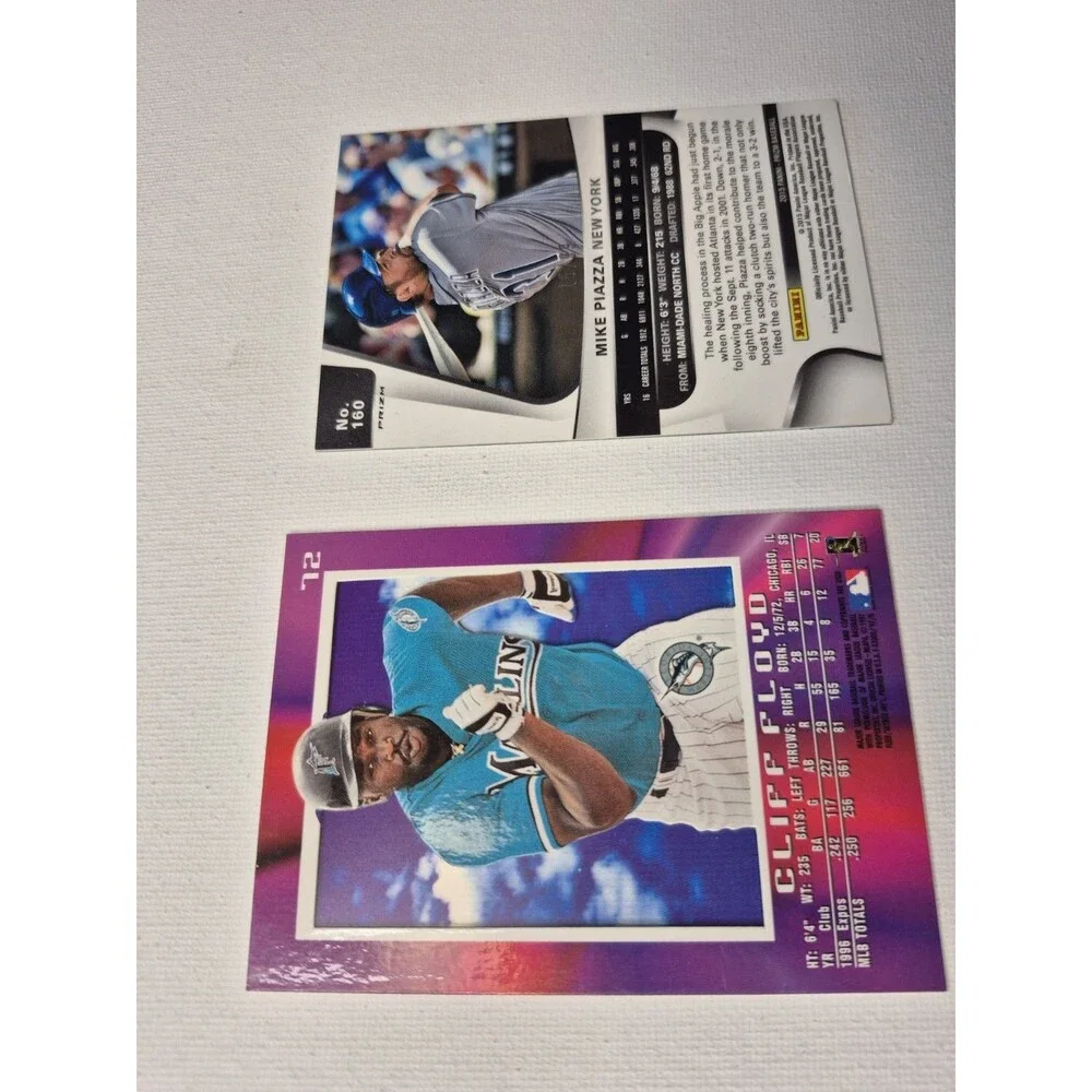 Mike Piazza Prizm Purple Pulsar & Cliff Floyd 1997 E-X2000 Baseball Card Lot of